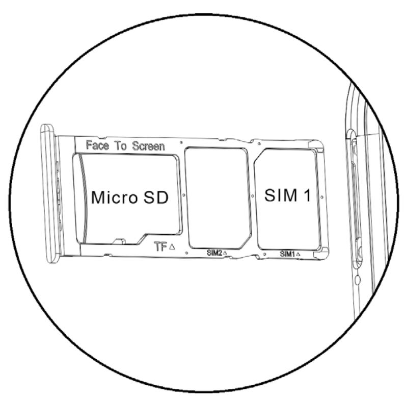 BLU G73L - Para inserir o cartão SIM: - 1