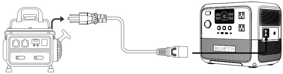 BLUETTI AC70P - Carga con generator - 1