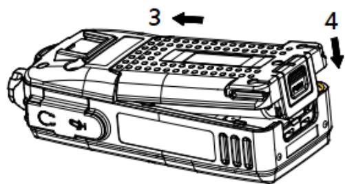 MAXON DX-7400 - Battery Installation and Removal - 2