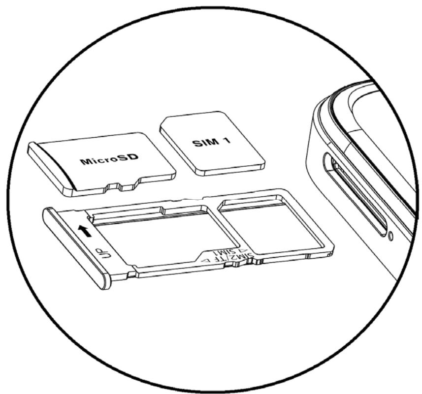 BLU G53 - To insert SIM card: - 1