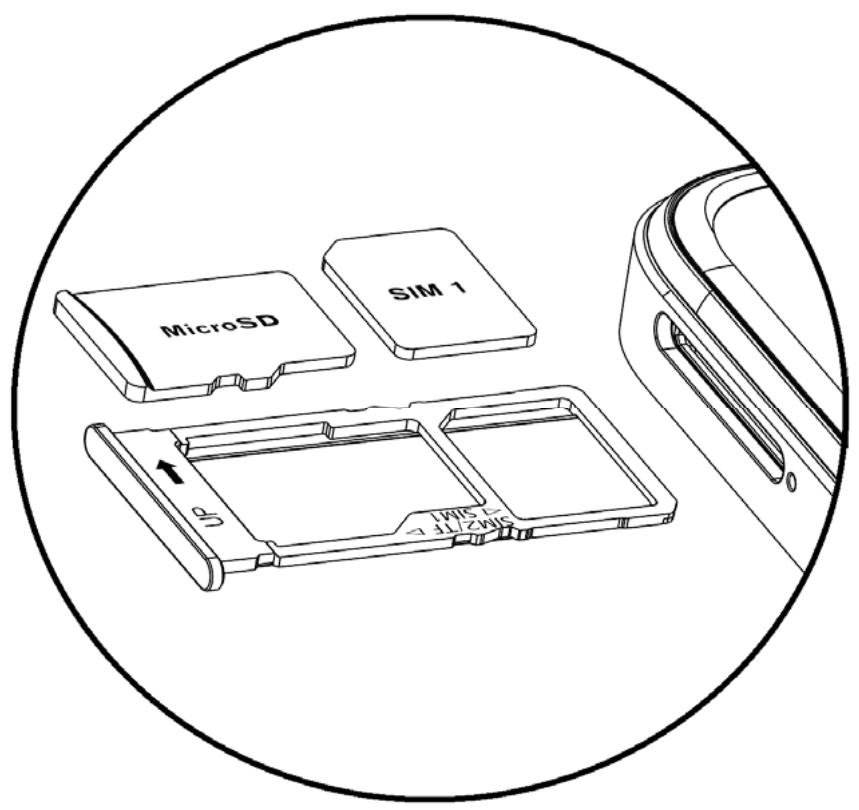 BLU G43 - Para insertir o cartão SIM: - 1