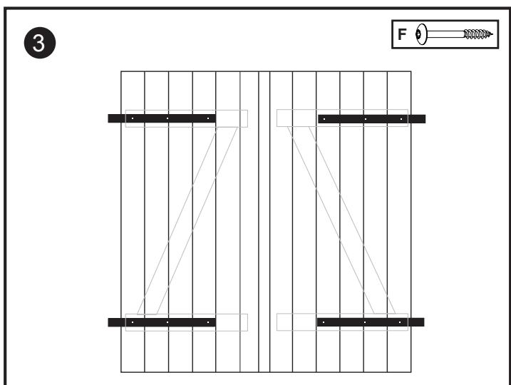 BRICO DEPOT Volet battant 2 vantaux - Fixation des pentures sur gonds existants - 3