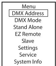 Cameo CLPB600IPG2 - DMX-STARTADRESSE EINSTELLEN (DMX Address) - 1