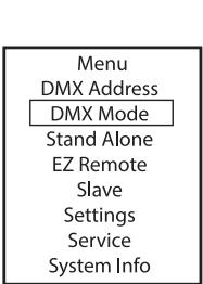 Cameo CLPB600IPG2 - CONFIGURATION DU MODE DMX (DMX Mode) - 1