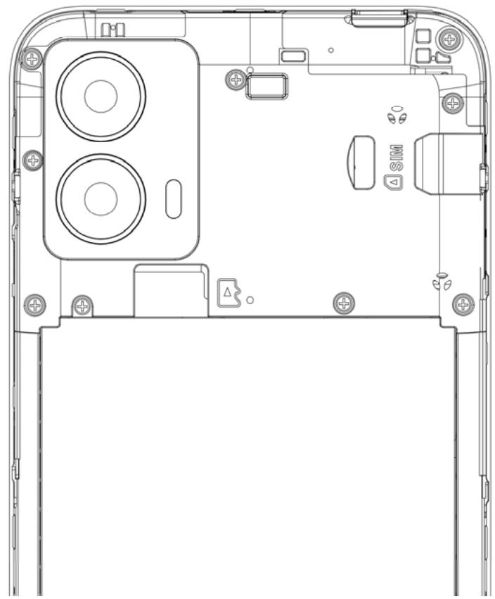 BLU J8L - Para insertir o cartão SIM: - 1