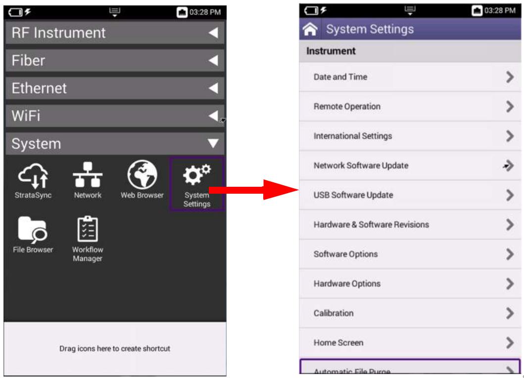 VIAVI CX100 ComXpert - Accessing System Settings - 1