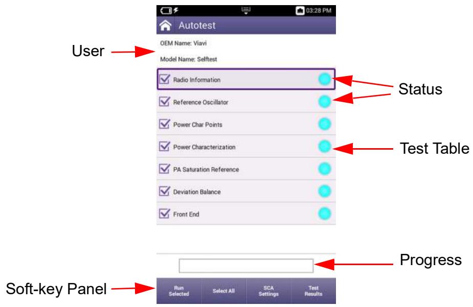 VIAVI CX100 ComXpert - Autotest Screen Layout - 1