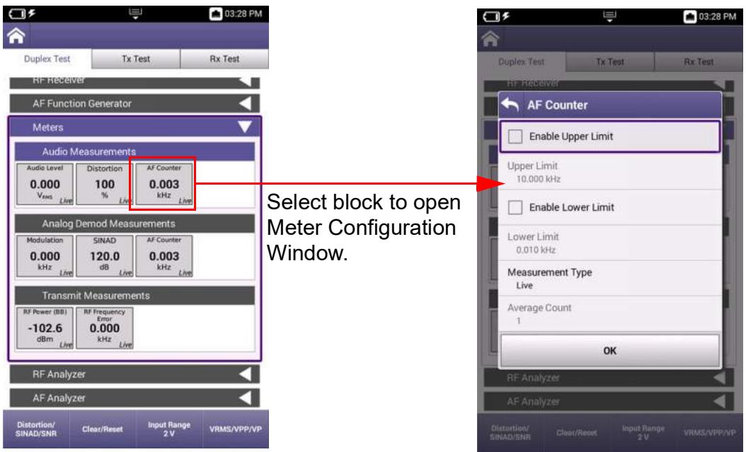 VIAVI CX100 ComXpert - Meter Configuration Window - 1