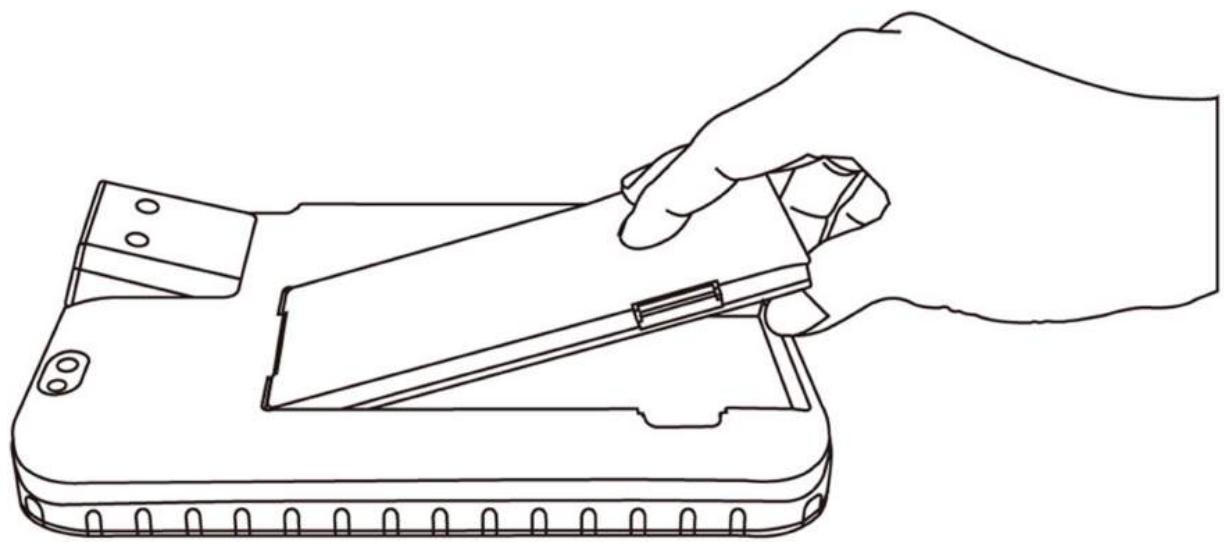 Winmate M700DQ8T - Inserting the standard Battery Pack into the device: - 1