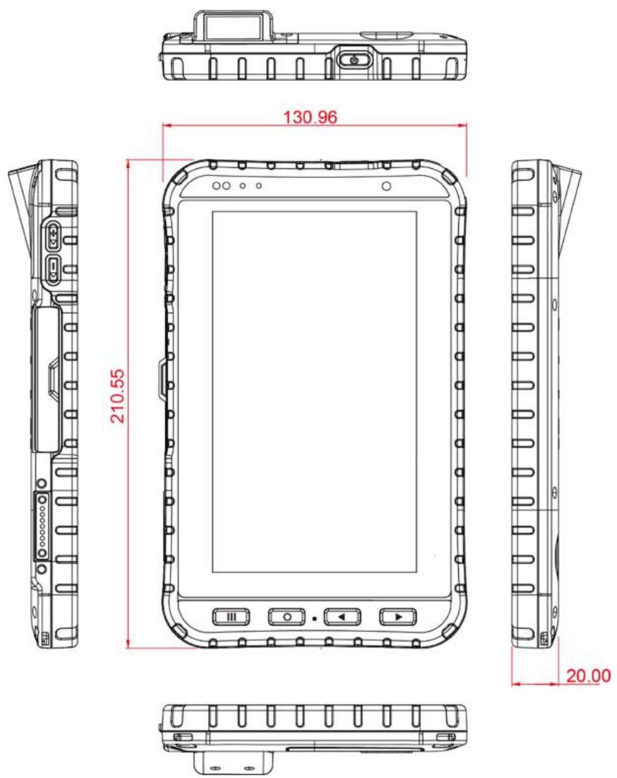 Winmate M700DQ8T - Dimensions - 1