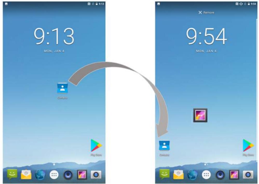 Winmate M700DQ8T - To move an item on the HOME SCREEN: - 1