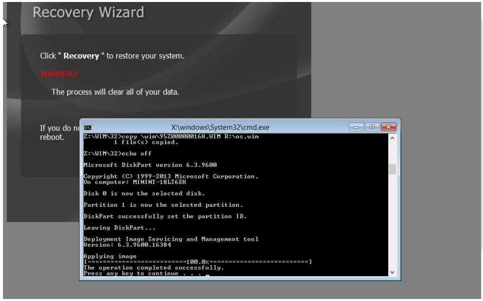 Winmate M101AD - Using Recovery Wizard to Restore Computer - 5