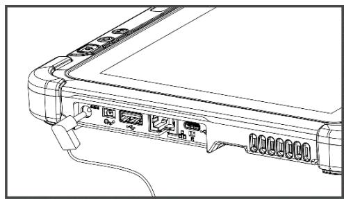 Winmate M101AD - To connect a tablet to AC power: - 1
