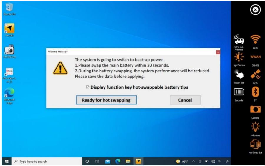 Winmate M101AD - Perform the following to hot-swap the batteries: - 3