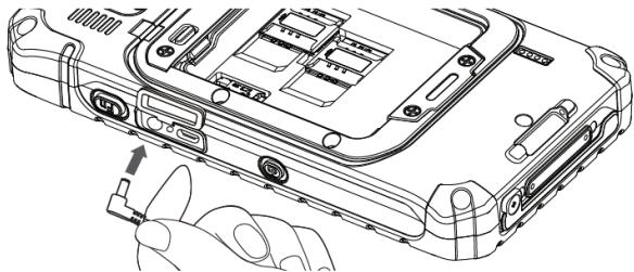 Winmate E500RM9 - Charging the battery using DC Jack Cable - 1