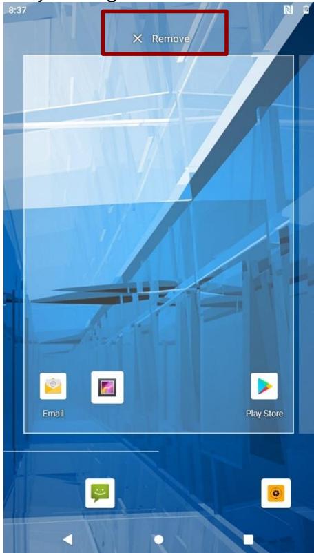 Winmate E500RM9 - To remove items from the HOME SCREEN: - 1