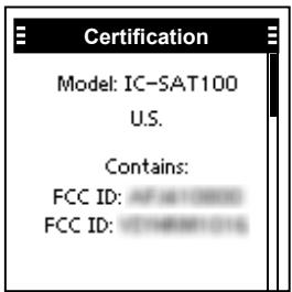 ICOM IC-SAT100 - ■ Certification - 1