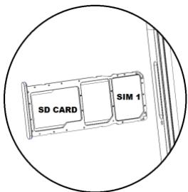 BLU G93 - Para insertir o cartao SIM: - 1