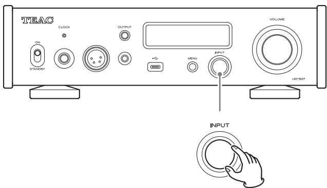 TEAC UD-507 - Turn the INPUT knob to show setting groups. - 1