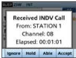 ICOM IC-M510 - When an Individual call is received: - 2
