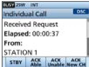 ICOM IC-M510 - When an Individual call is received: - 3