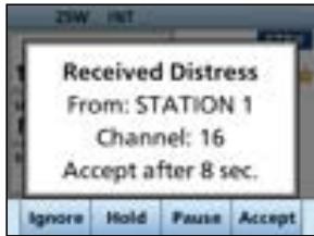 ICOM IC-M510 - When a Distress call is received: - 2