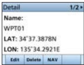 ICOM IC-M510 - Using the Waypoint list screen - 2