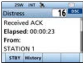 ICOM IC-M510E - When a Distress acknowledgment is received: - 2