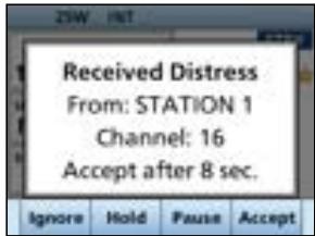 ICOM IC-M510E - When a Distress call is received: - 2
