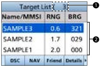 ICOM IC-M510E - Target/Friends List screen - 1