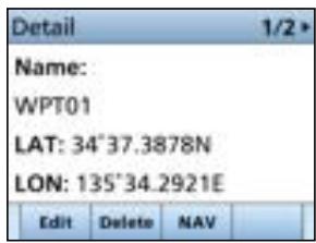 ICOM IC-M510E - Using the Waypoint list screen - 2