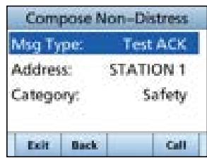 ICOM IC-M510E - Sending a Test Acknowledgment - 3
