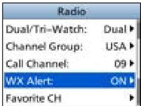 ICOM IC-M510E - Setting the Weather Alert - 1