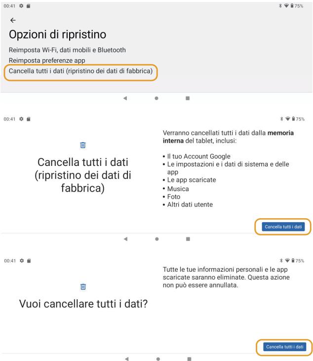 Tibuta E200 - Reimposta opzioni - 1