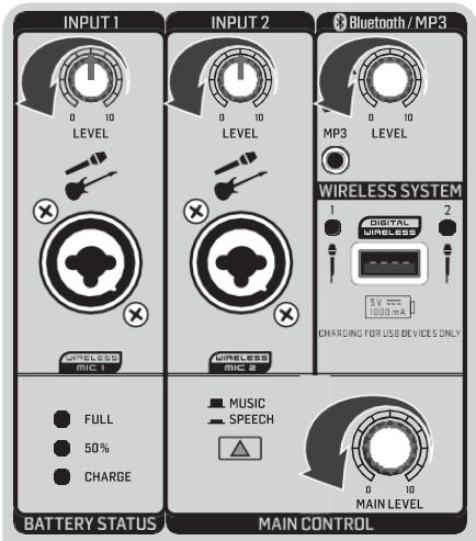 BEHRINGER MPA100BT - Carregar bateria - 4