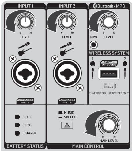 BEHRINGER MPA100BT - Recharger la batterie - 1