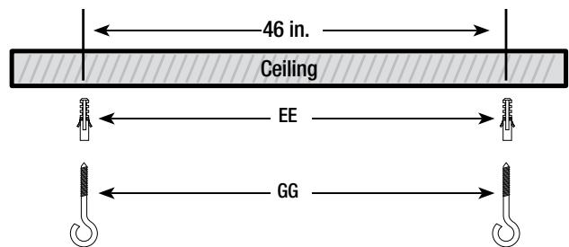 Commercial Electric SHOP/4/840/MM/HD/CAN - Attaching screw hooks - 1