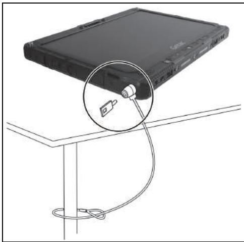 Getac K120 - Using the Cable Lock - 1