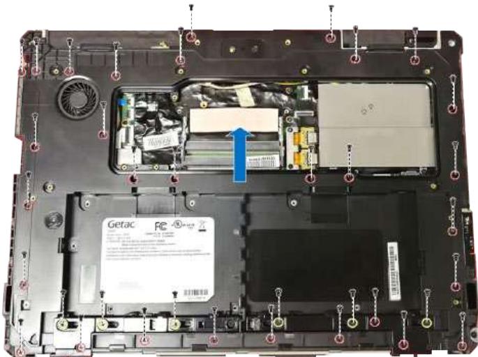 Getac K120 - To remove the bottom case: - 2