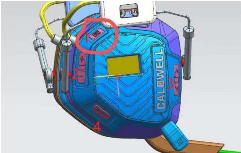 Caldwell 1136235 Emax Pro BT Comms - There are 6 buttons on this side of earmuff,as shown in the picture: - 1