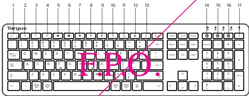 TARGUS AKB868 - Targus Energy Harvesting Ecosmart™ Keyboard - 1
