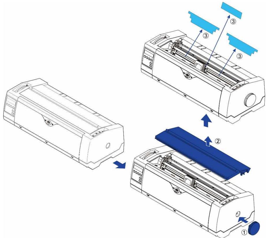 Tally Dascom PRN-7 - Remove transport locks - 1