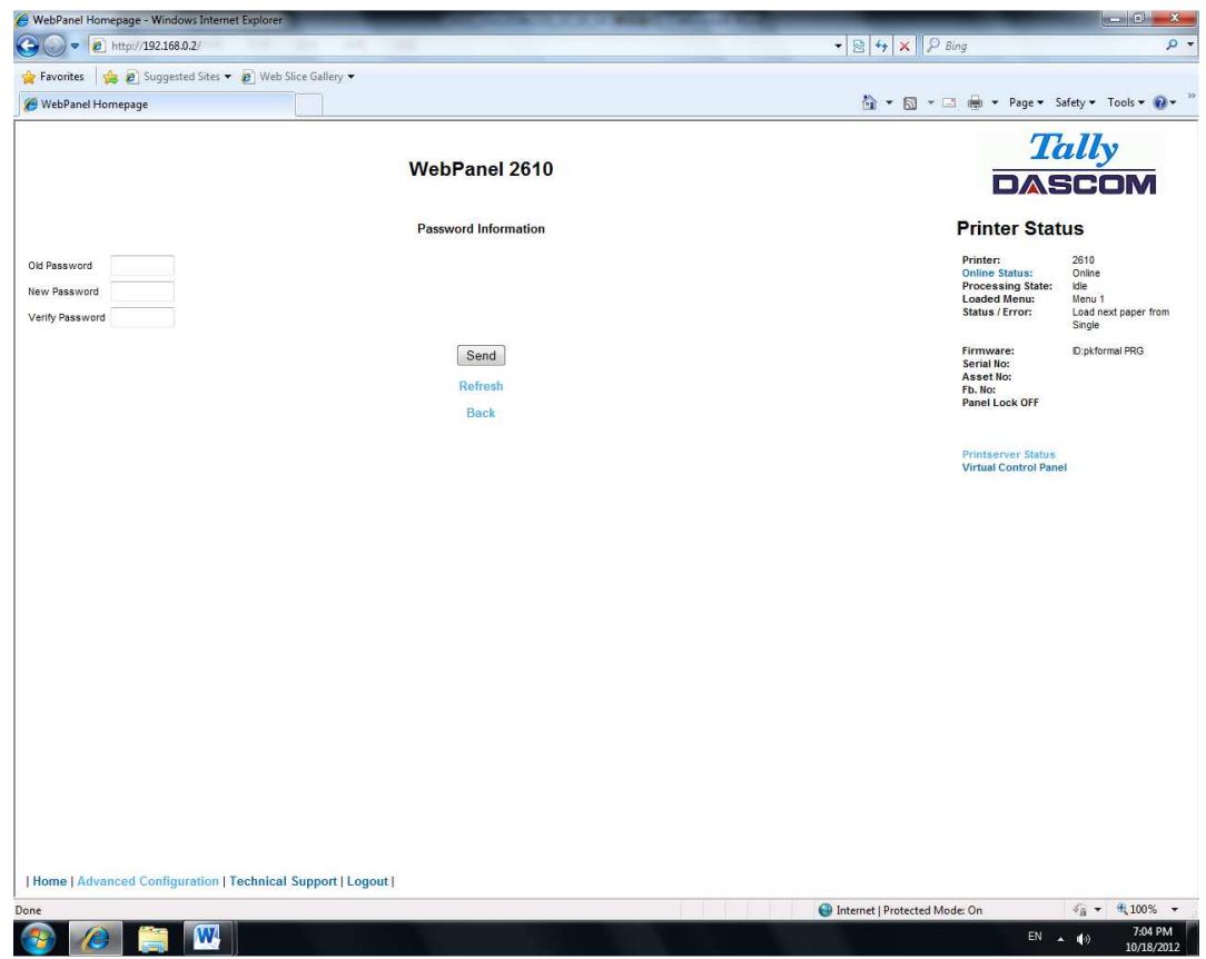 Tally Dascom PRN-7 - Password - 1