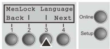 Tally Dascom PRN-7 - Selecting the LC display language - 4
