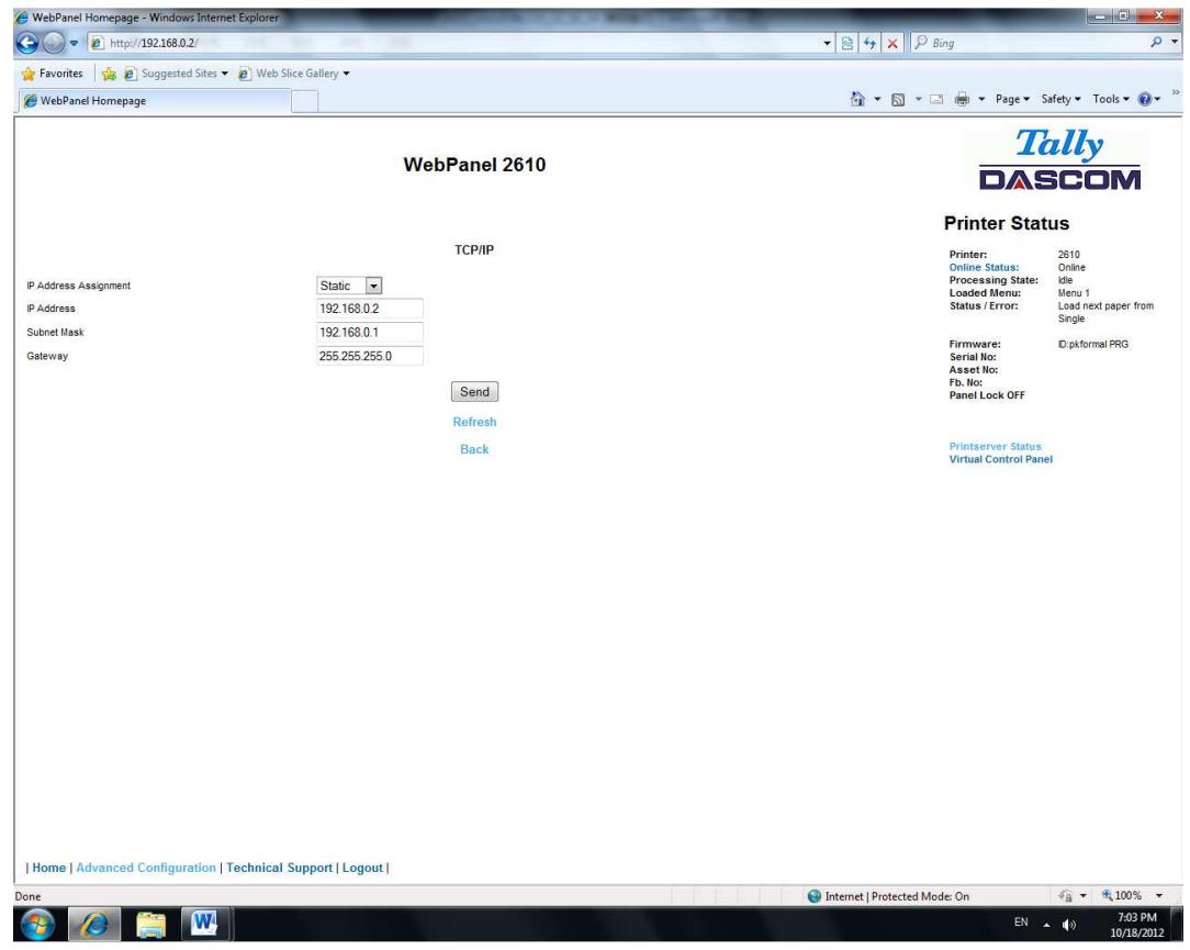 Tally Dascom PRN-7 - TCP/IP - 1