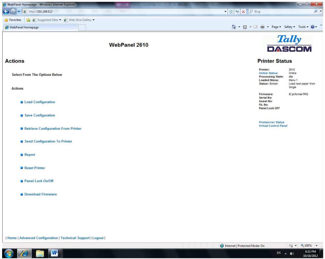 Tally Dascom PRN-7 - Printer Actions - 1