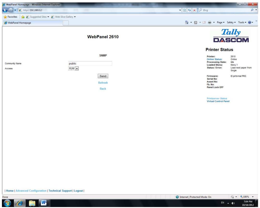 Tally Dascom PRN-7 - SNMP - 1