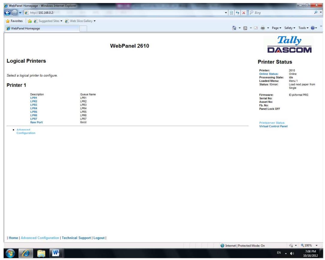 Tally Dascom PRN-7 - Logical Printers - 1