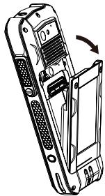 RugGear RG540 - Instalar eletalar a bateria/instalar o cartao Nano-SIM e o cartao Micro SD - 2