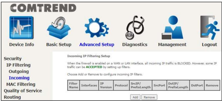 Comtrend PRT-6351 - INCOMING IP FILTER - 1